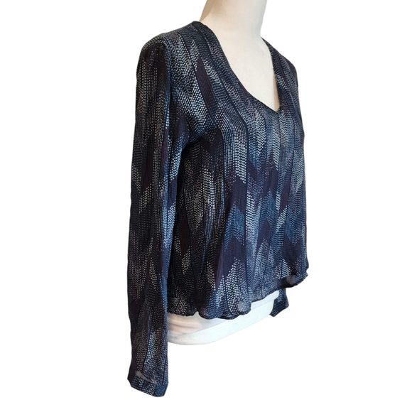 NEW Anthropologie | Cloth & Stone Dotted Herringbone V-Neck Pull Over Blouse - Picture 6 of 13